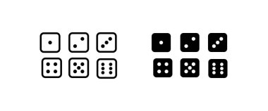 Otantik Simgelerin Kumarhane Zarı. Beyaz arkaplanda kırmızı zar izole edildi. 3D Oyun Parçaları. Kırmızı Poker Küpleri