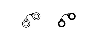 Kelepçe ikonu vektörü, işaret, sembol, logo, illüstrasyon, düzenlenebilir vuruş, beyazı izole edilmiş düz tasarım biçimi