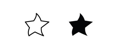 Yıldız Simgesi vektörü. derecelendirme simgesi vektörü Favori yıldız simgeleri vektörü, işaret, sembol, logo, illüstrasyon, düzenlenebilir vuruş, beyazı izole edilmiş düz tasarım biçimi
