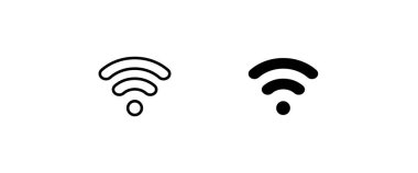 WIFI simge seti, kablosuz internet Wi Fi simgeleri, düğme, vektör, işaret, sembol, logo, illüstrasyon, düzenlenebilir vuruş, düz tasarım biçimi beyaz çizgisel piktogramda izole edildi