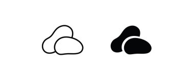 Patates ikonu. Sebze burcu. Diyet beslenme sembolü. Patates Fast food simgesi logo illüstrasyonu, düzenlenebilir felç, beyazı izole edilmiş düz tasarım tarzı