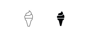 Ice cream icon isolated on background. Dessert icecream icon symbol logo illustration,editable stroke, flat design style isolated on white