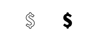 Dolar para nakit ikonu, ödeme madeni madeni madeni para kazanç ikonlar düğme, vektör, işaret, sembol, logo, illüstrasyon, düzenlenebilir vuruş, düz tasarım biçimi beyaz lineer pictogram izole