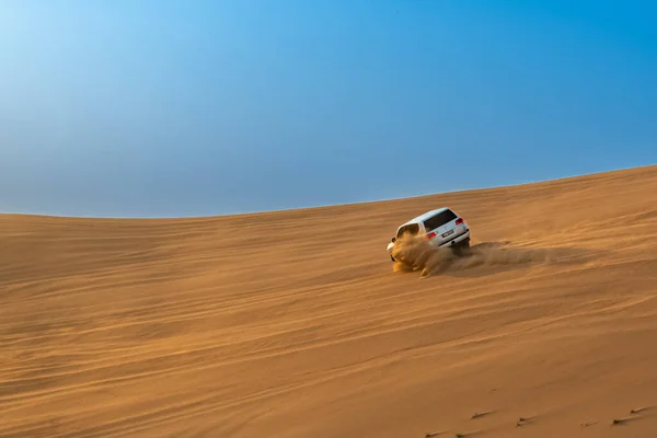 Reise Jeeps Durch Die Sandigen Hügel Der Arabischen Wüste Vereinigte — Stockfoto