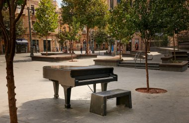 Eski Kudüs şehrinin sokakları. İsrail Orta Doğu Ekim 2019