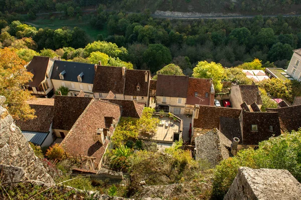 Rocamadour Uma Pequena Cidade Medieval Seus Santuários Muito Popular França — Fotografia de Stock