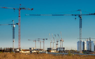 Güney İsrail 'de bir tatil köyünde yeni bir sivil inşaat. Ashkelon 10 Aralık 2023