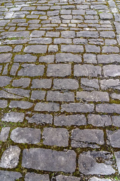 Gri Kaldırım Taşlarıyla Tarihi Şehrin Içinden Geçen — Stok fotoğraf