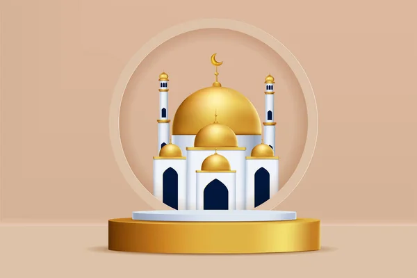 Eid Mubarok Greeting Card Islamic Ornament Vector Illustration Stock Illusztrációk