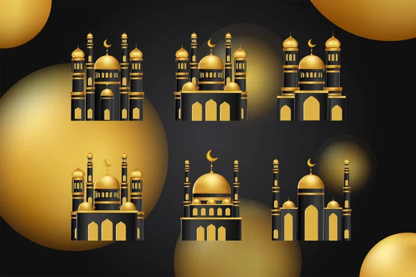 Moskee Pictogram Islamitisch Ornamet Vector Illustratie Stockillustratie