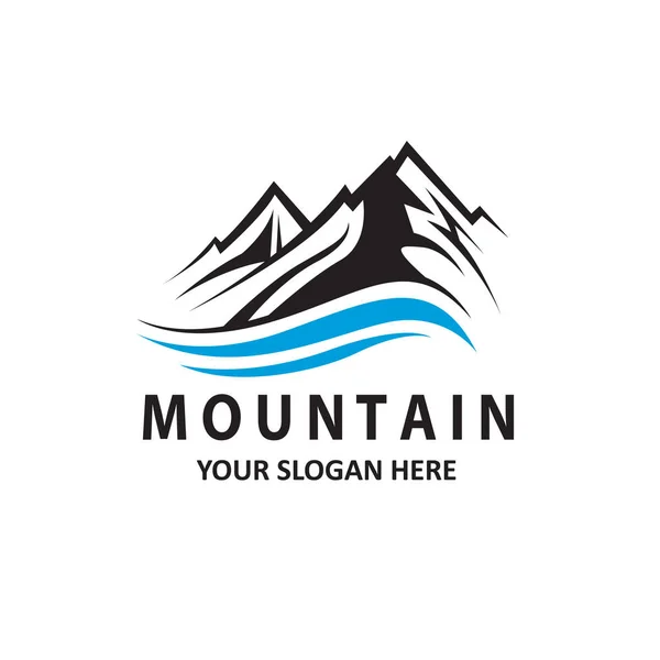 Bergkette Emblem Isoliert Auf Weißem Hintergrund — Stockvektor