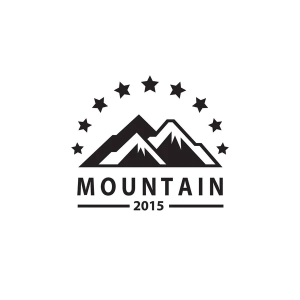 白地に隔離された山脈の紋章 — ストックベクタ