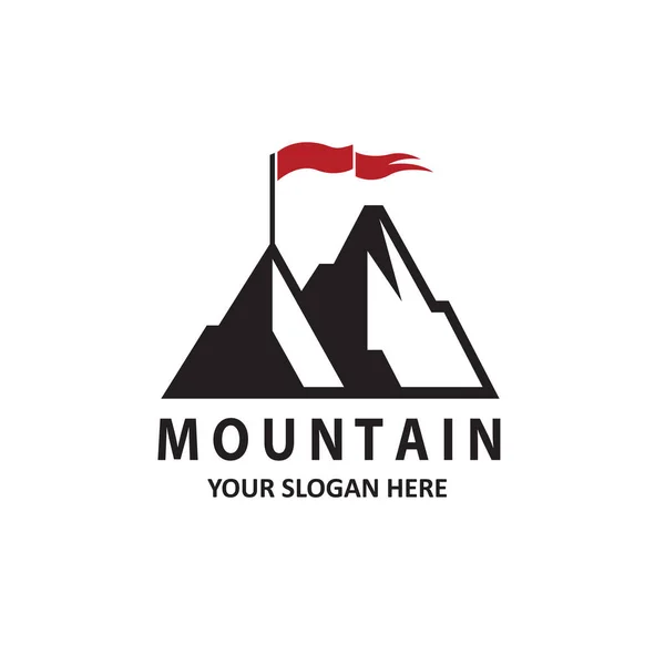 Bergketen Embleem Geïsoleerd Witte Achtergrond — Stockvector