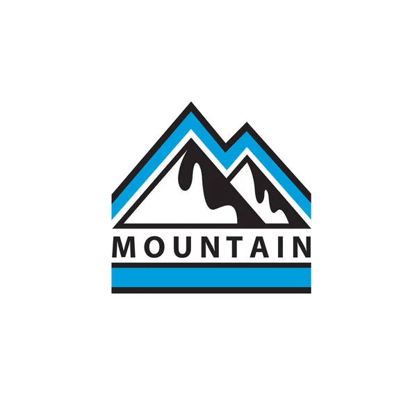 Bergketen Embleem Geïsoleerd Witte Achtergrond — Stockvector