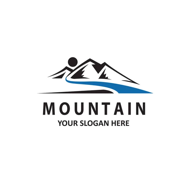 Mountain Range Emblem Isolated White Background — Stock Vector