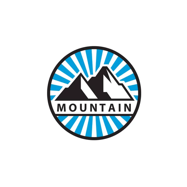 Mountain Range Emblem Isolated White Background — Stock Vector
