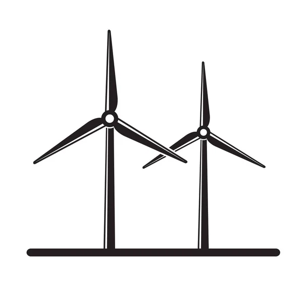 Icono Energía Renovable Con Turbina Eólica Aislada Sobre Fondo Blanco — Vector de stock