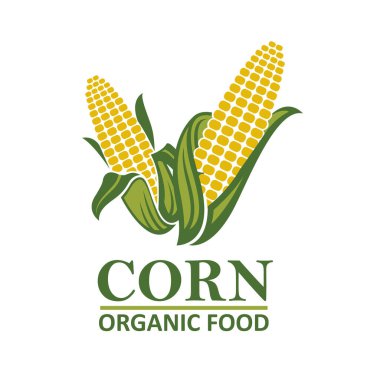 Mısır koçanı amblemi beyaz arkaplanda izole edildi