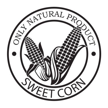 mısır koçanı damgası beyaz arkaplanda izole edildi