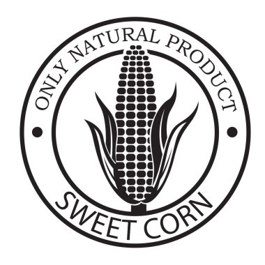 mısır koçanı damgası beyaz arkaplanda izole edildi