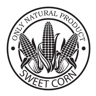 mısır koçanı damgası beyaz arkaplanda izole edildi