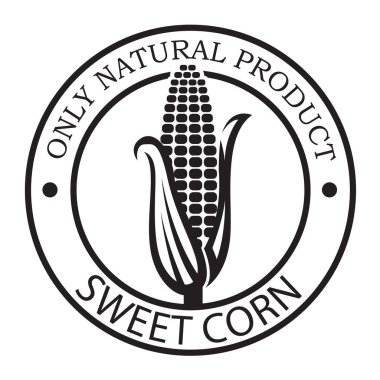 mısır koçanı damgası beyaz arkaplanda izole edildi