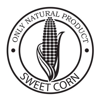 mısır koçanı damgası beyaz arkaplanda izole edildi