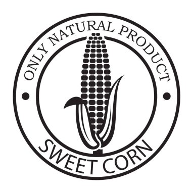 mısır koçanı damgası beyaz arkaplanda izole edildi