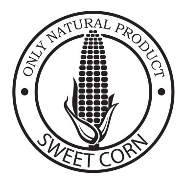 mısır koçanı damgası beyaz arkaplanda izole edildi