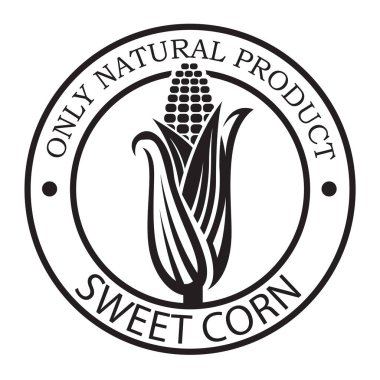 mısır koçanı damgası beyaz arkaplanda izole edildi