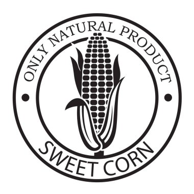 mısır koçanı damgası beyaz arkaplanda izole edildi