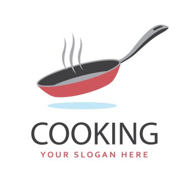 beyaz arkaplanda izole edilmiş pan üzerindeki pişirme süreci