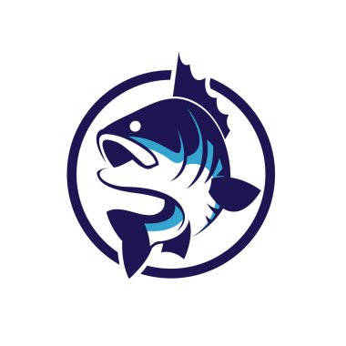 Beyaz arkaplanda yalıtılmış levrek amblemi