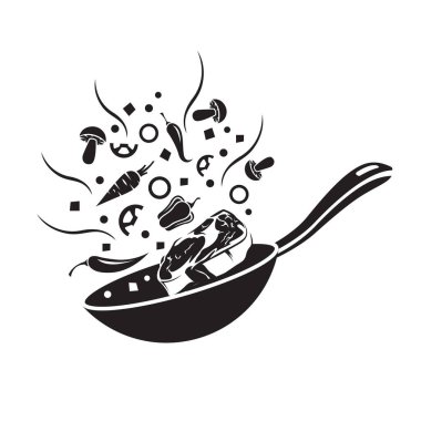 et pişirme işlemi beyaz arkaplanda izole edildi