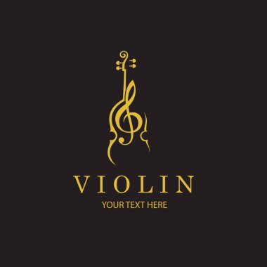 Siyah arka planda izole edilmiş üç katlı anahtarı olan altın keman.