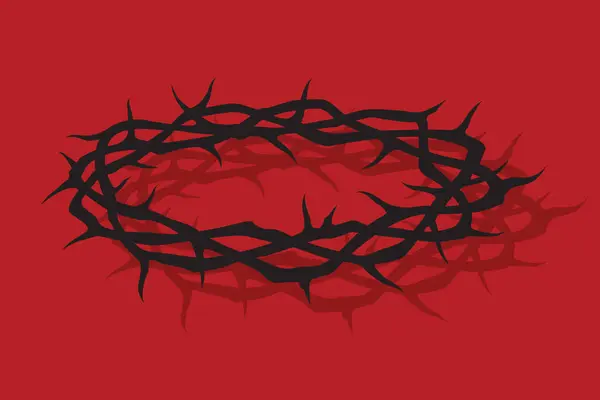 Black Crown Thorns Image Isolated Red Background Stock Illustration