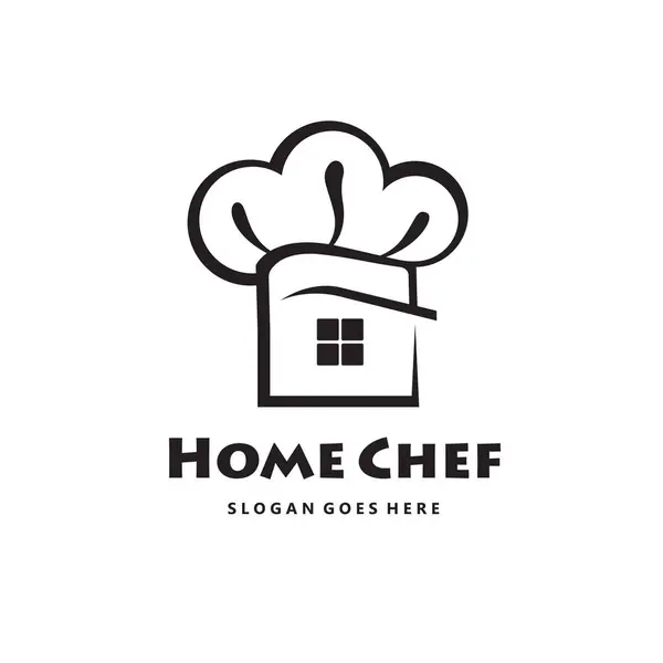 单色家庭厨师图标与帽子隔离的白色背景 — 图库矢量图片
