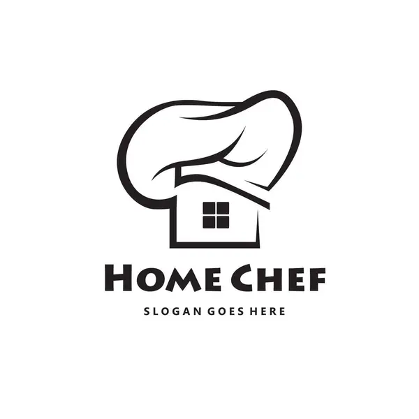 Монохромна Іконка Домашнього Шеф Кухаря Капелюхом Ізольована Білому Тлі Стокова Ілюстрація