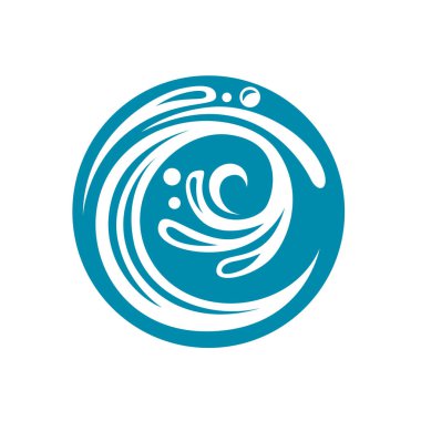 soyut mavi su simgesi beyaz arkaplanda izole edildi