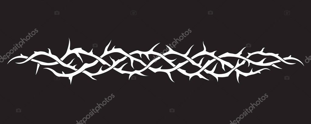 White crown of thorns image isolated on black background