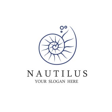 Beyaz arkaplanda izole edilmiş notilus kabuğu etiketi