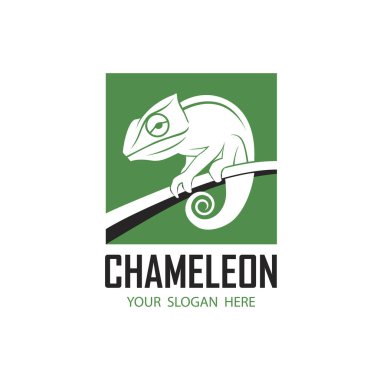 beyaz arkaplanda izole edilmiş bukalemun sürüngen simgesi