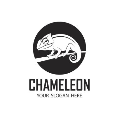 beyaz arkaplanda izole edilmiş bukalemun sürüngen simgesi