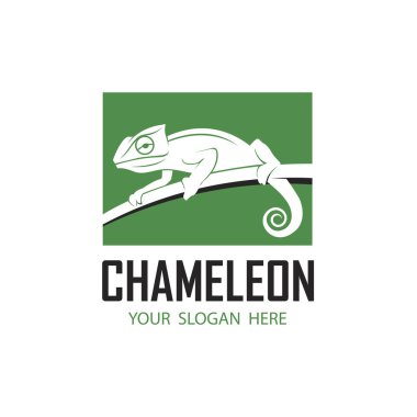 beyaz arkaplanda izole edilmiş bukalemun sürüngen simgesi