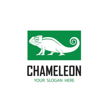 beyaz arkaplanda izole edilmiş bukalemun sürüngen simgesi