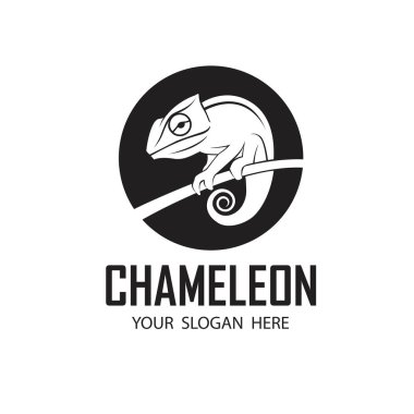 beyaz arkaplanda izole edilmiş bukalemun sürüngen simgesi