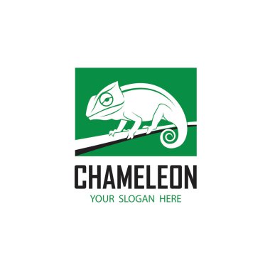 beyaz arkaplanda izole edilmiş bukalemun sürüngen simgesi