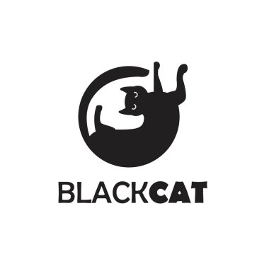 Beyaz arkaplanda siyah kedi simgesi izole edildi