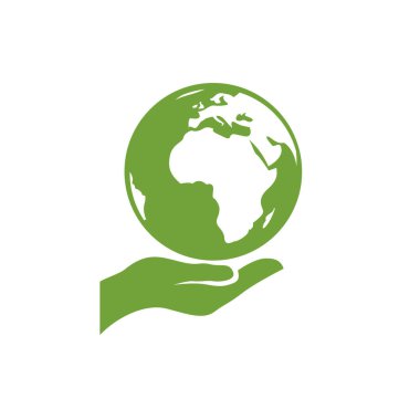 Dünya ekolojisi gezegen ikonu beyaz arkaplanda izole edildi