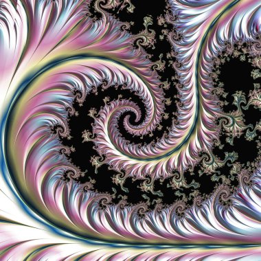 Yaratıcı grafik tasarımı için bilgisayar tarafından oluşturulan fraktal çizimler